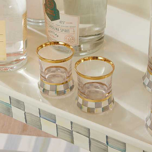 MacKenzie-Childs Bar Accessories Sterling Check Shot Glass