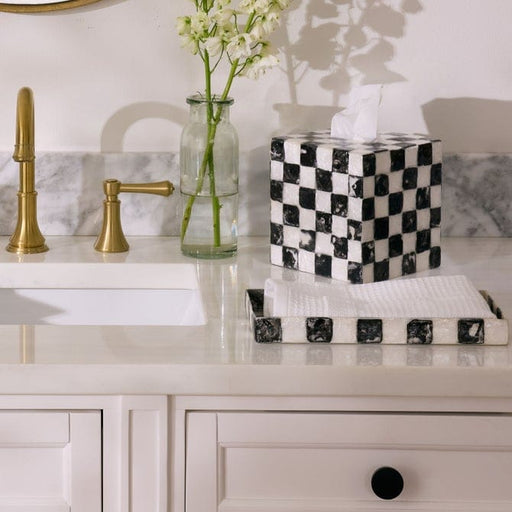 MacKenzie-Childs Bath Accessories Courtly Check Capiz Vanity Tray