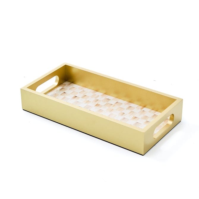 MacKenzie-Childs Bath Accessories Mackenzie-Childs Mocha Check Glass Vanity Tray