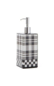 MacKenzie-Childs Bath Black & White Tartan Soap Pump