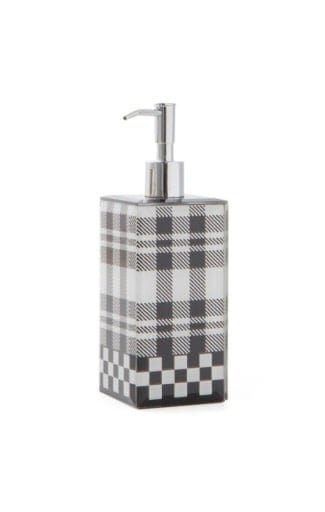 MacKenzie-Childs Bath Black & White Tartan Soap Pump