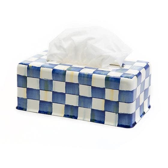 MacKenzie-Childs Bath Royal Check Enamel Standard Tissue Box Cover