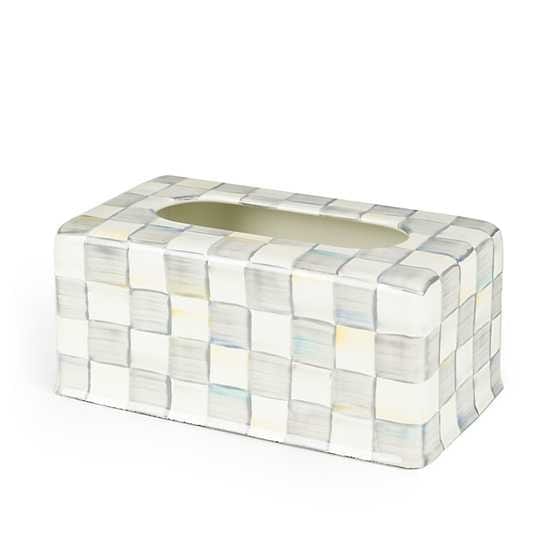 MacKenzie-Childs Bath Sterling Check Enamel Standard Tissue Box Cover