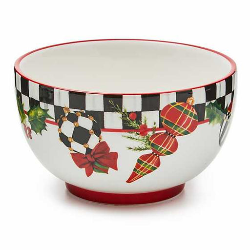 MacKenzie-Childs Bowl Deck the Halls Breakfast Bowls, Set of 4