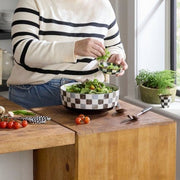 MacKenzie-Childs BOWL Indigo Check Serving Bowl