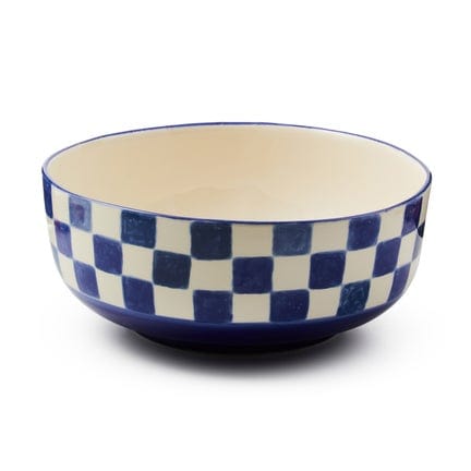 MacKenzie-Childs BOWL Indigo Check Serving Bowl