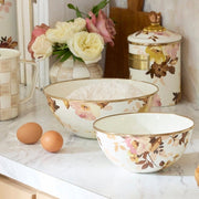 MacKenzie-Childs Bowl Mackenzie-Childs Wild Rose White Medium Everyday Bowl