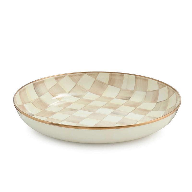 MacKenzie-Childs Bowl Mocha Check Abundant Bowl