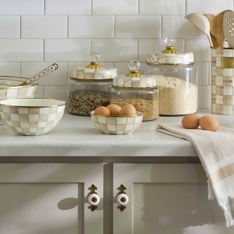 MacKenzie-Childs Bowl Mocha Check Everyday Bowl