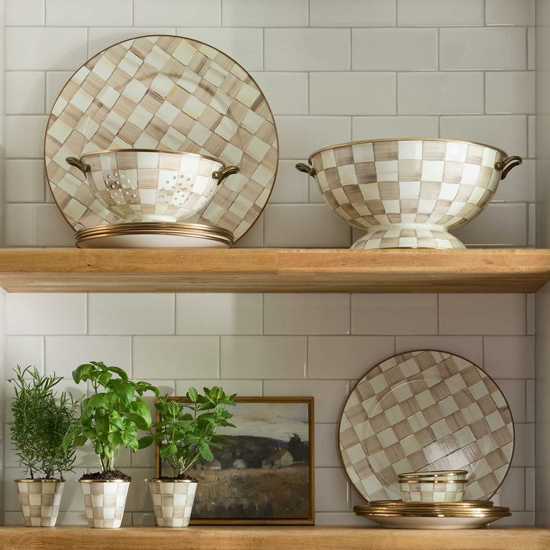 MacKenzie-Childs Bowl Mocha Check Everything Bowl