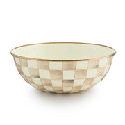 MacKenzie-Childs Bowl Mocha Check Extra Large Everyday Bowl