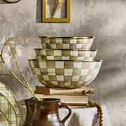 MacKenzie-Childs Bowl Mocha Check Extra Large Everyday Bowl