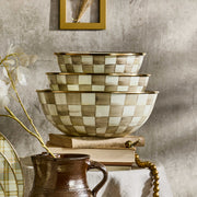 MacKenzie-Childs Bowl Mocha Check Medium Everyday Bowl