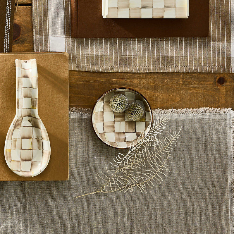 MacKenzie-Childs bowl Mocha Check Relish Dish