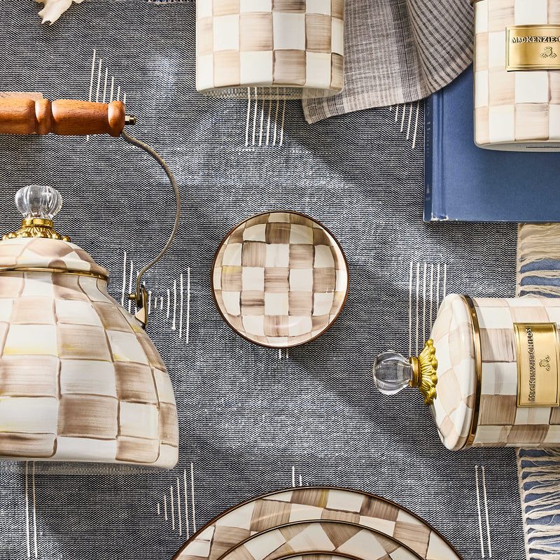 MacKenzie-Childs bowl Mocha Check Relish Dish