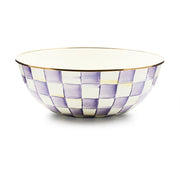 MacKenzie-Childs Bowl Violet Check Extra Large Everyday Bowl