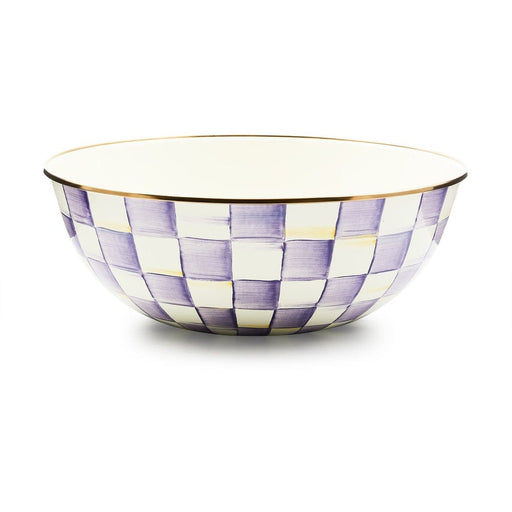 MacKenzie-Childs Bowl Violet Check Extra Large Everyday Bowl