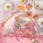 MacKenzie-Childs Bowl Violet Check Large Everyday Bowl