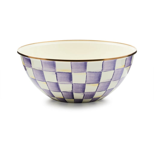 MacKenzie-Childs Bowl Violet Check Large Everyday Bowl