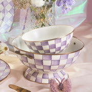 MacKenzie-Childs Bowl Violet Check Medium Everyday Bowl