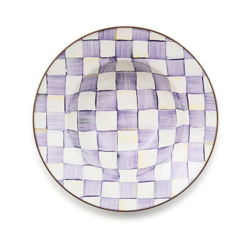 MacKenzie-Childs Bowl Violet Check Serving Bowl