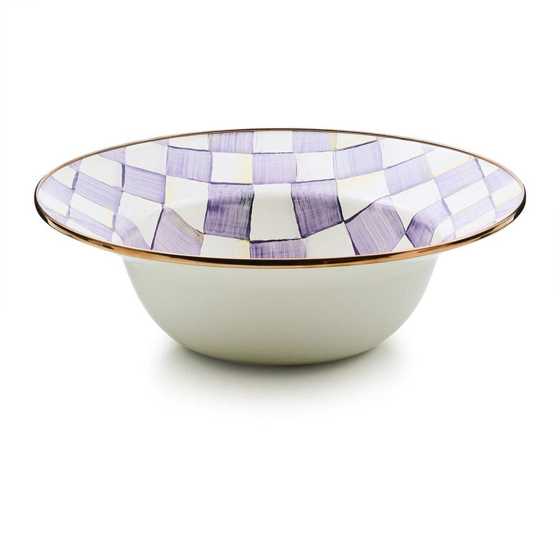 MacKenzie-Childs Bowl Violet Check Serving Bowl