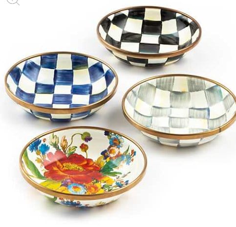 MacKenzie-Childs Bowls Courtly Check Enamel Dipping Bowl