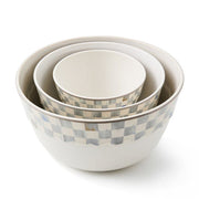 MacKenzie-Childs Bowls Mackenzie-Childs Sterling Check Everyday Mixing Bowls, Set of 3