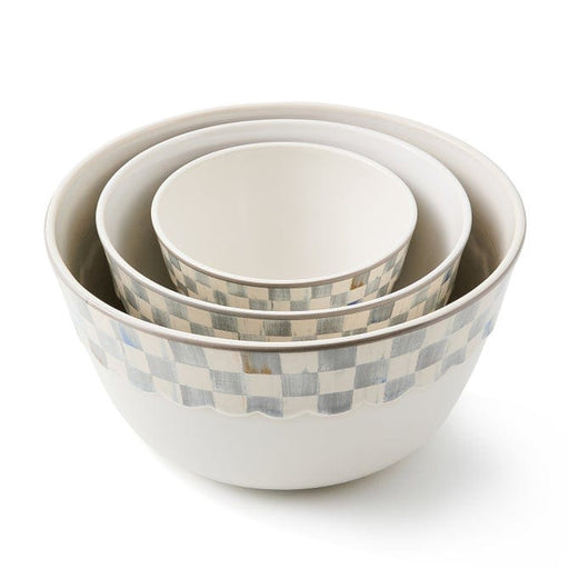 MacKenzie-Childs Bowls Mackenzie-Childs Sterling Check Everyday Mixing Bowls, Set of 3