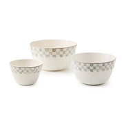 MacKenzie-Childs Bowls Mackenzie-Childs Sterling Check Everyday Mixing Bowls, Set of 3