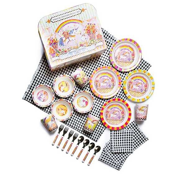 MacKenzie-Childs Bowls Magical Unicorn Picnic Set