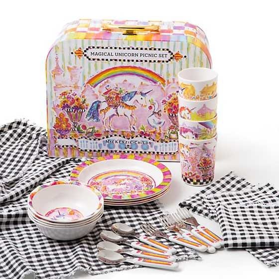 MacKenzie-Childs Bowls Magical Unicorn Picnic Set