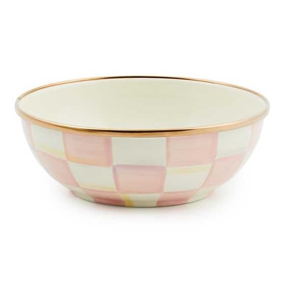 MacKenzie-Childs Bowls Rosy Check Enamel Everyday Bowl