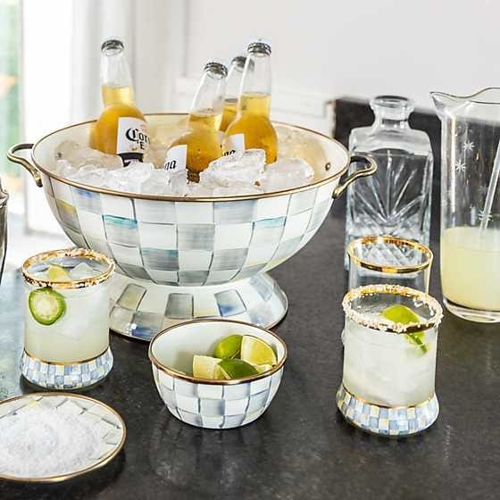 MacKenzie-Childs Bowls Sterling Check Enamel Pinch Bowl