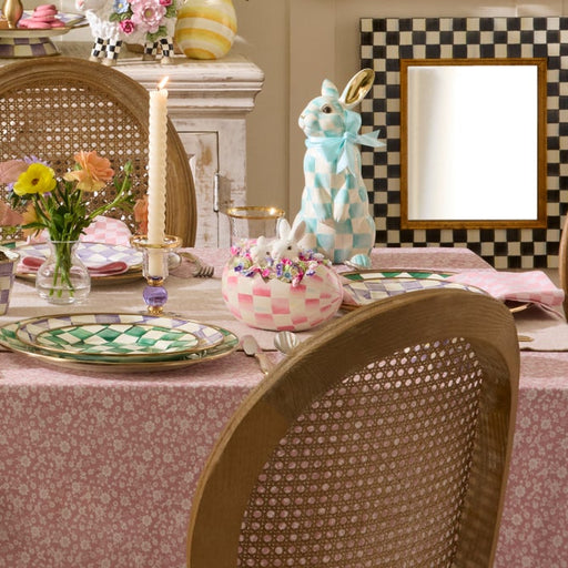 MacKenzie-Childs Bunnies & Rabbits Bubblegum Check Peekaboo Egg