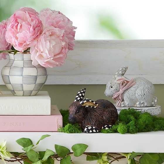 MacKenzie-Childs Bunnies & Rabbits Sterling Check Baby Bunny- Final sale