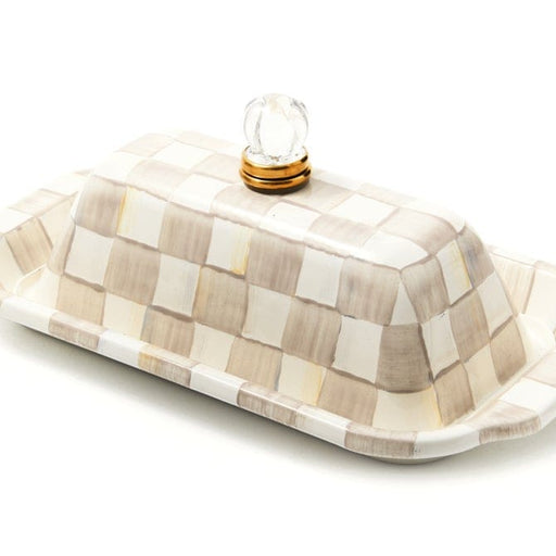 MacKenzie-Childs butter Mocha Check Butter Box