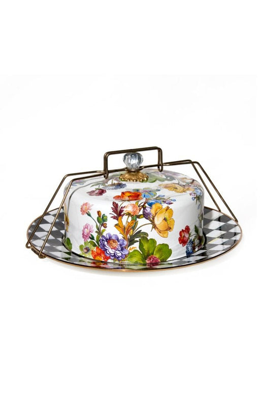 MacKenzie-Childs Cake Carriers Flower Market Cake Carrier - White