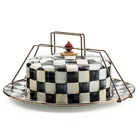 MacKenzie-Childs Cake Carriers Mackenzie-Childs Courtly Check Enamel Cake Carrier