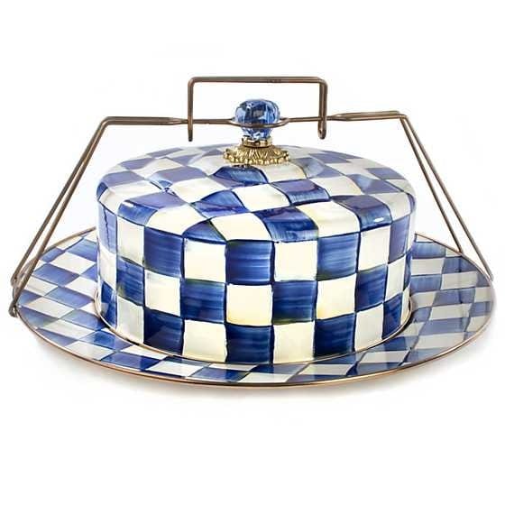 MacKenzie-Childs Cake Carriers Royal Check Enamel Cake Carrier