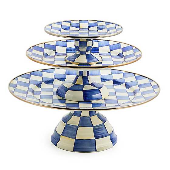MacKenzie-Childs Cake Stand MacKenzie-Childs Royal Check Pedestal Platter - Small