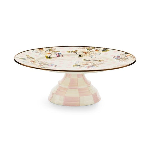 MacKenzie-Childs Cake Stand Wildflowers Pink Large Pedestal Platter