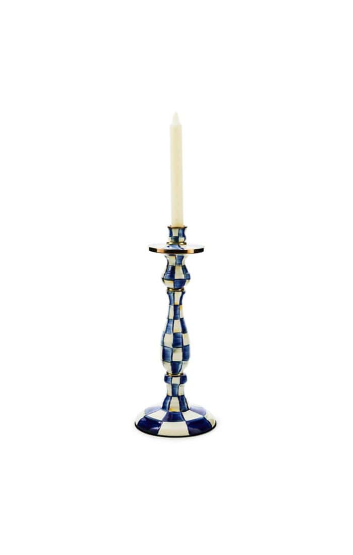 MacKenzie-Childs candle holder Royal Check Large Candlestick