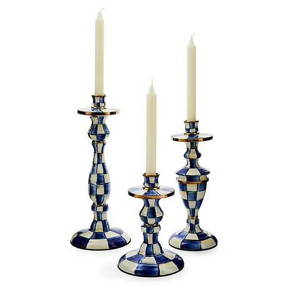 MacKenzie-Childs candle holder Royal Check Large Candlestick