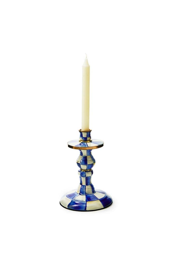 MacKenzie-Childs candle holder Royal Check Small Candlestick