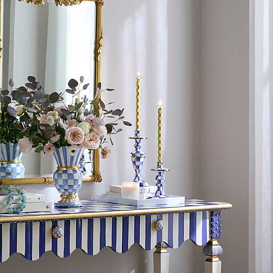 MacKenzie-Childs candle holder Royal Check Small Candlestick