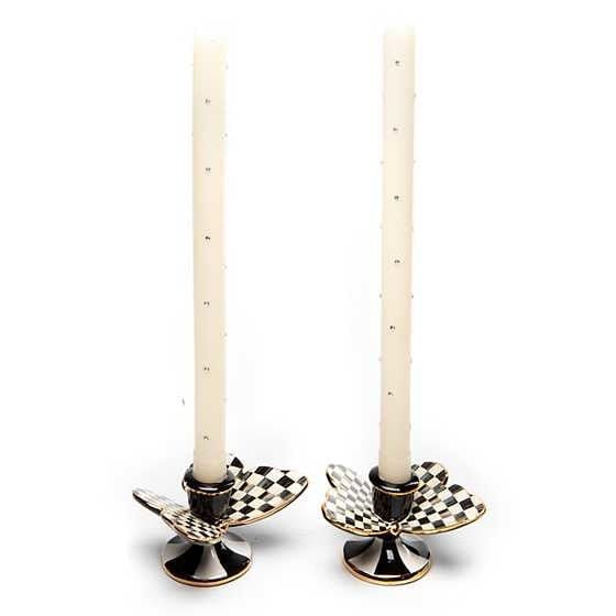 MacKenzie-Childs Candle Holders Courtly Check Butterfly Candle Holders - Set of 2