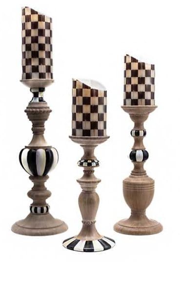 MacKenzie-Childs Candle Holders Courtly Pillar Candle Holders - Set of 3