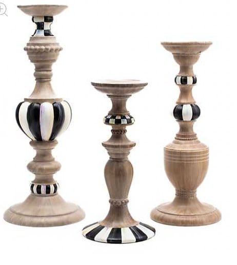 MacKenzie-Childs Candle Holders Courtly Pillar Candle Holders - Set of 3