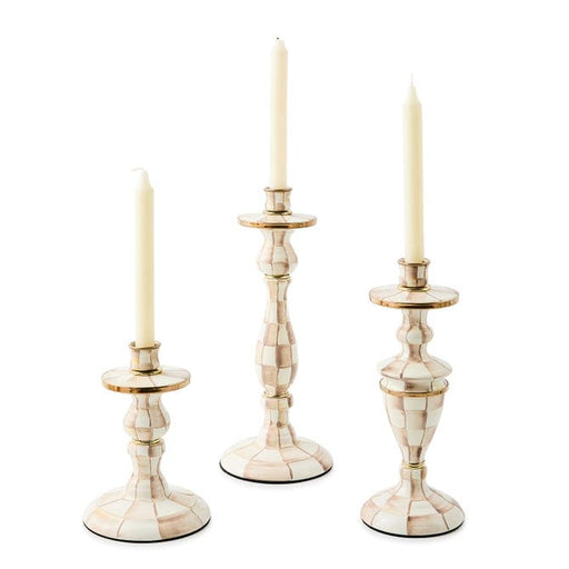 MacKenzie-Childs Candle Holders Mackenzie-Childs Mocha Check Large Candlestick